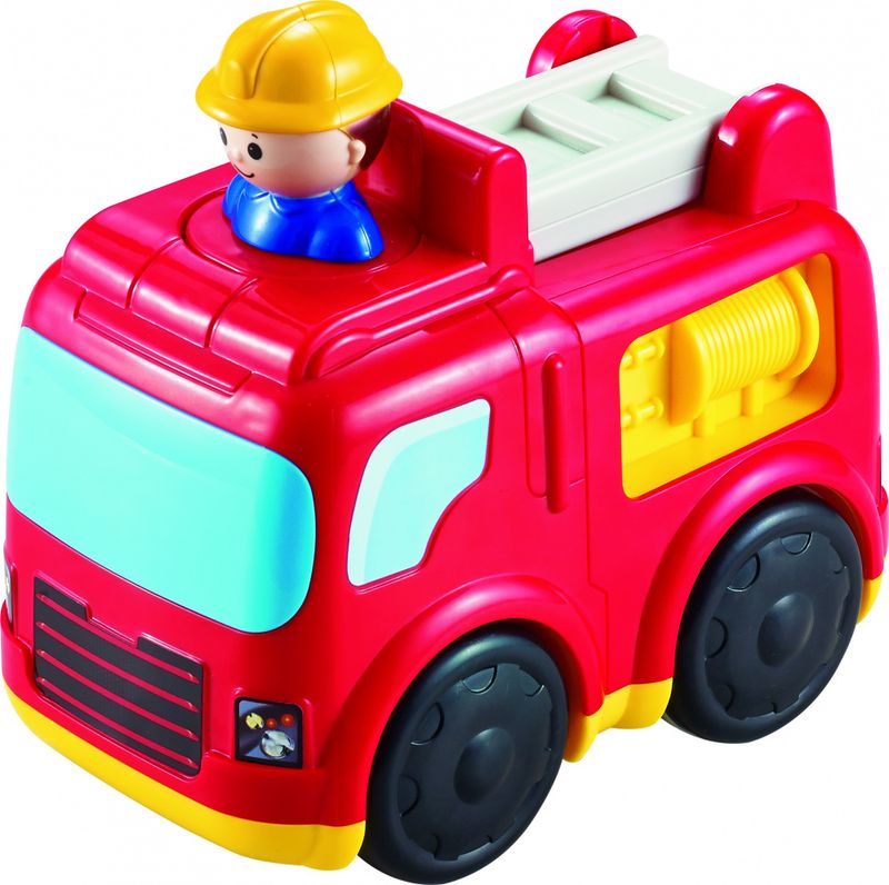 Brannbil og figur med press & go-funksjon