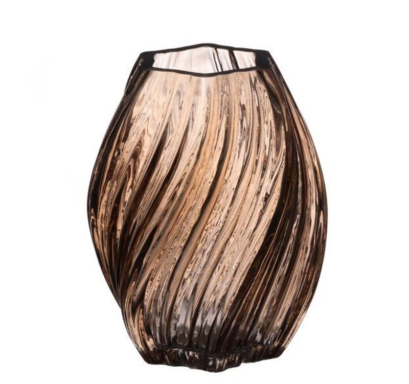 Vase glass Elm lys brun 12,5cm