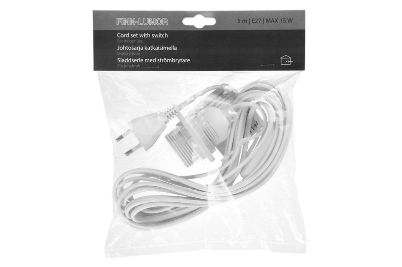 Lampettledning 5m E27