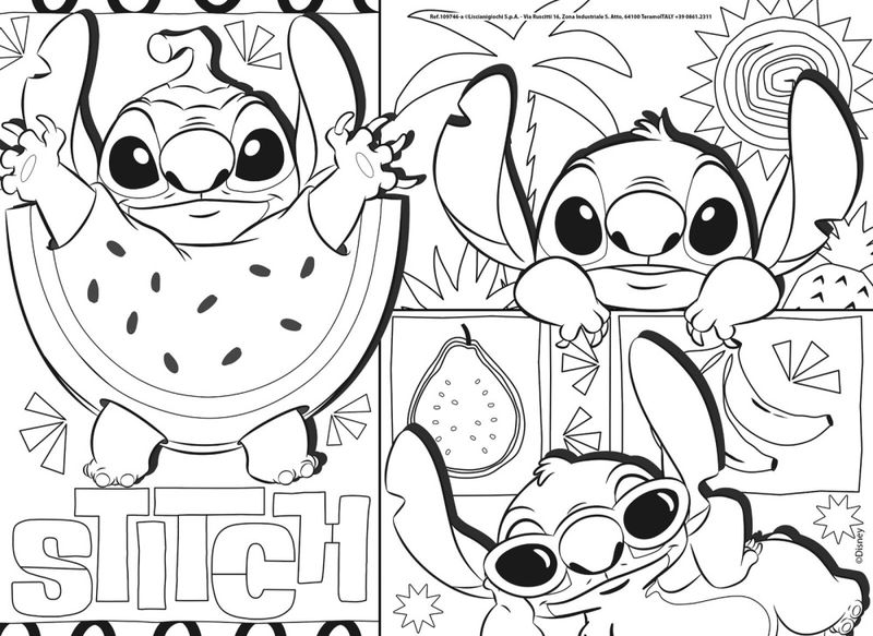Stitch 2 i 1 puslespill 4x48 brikker 35x25cm