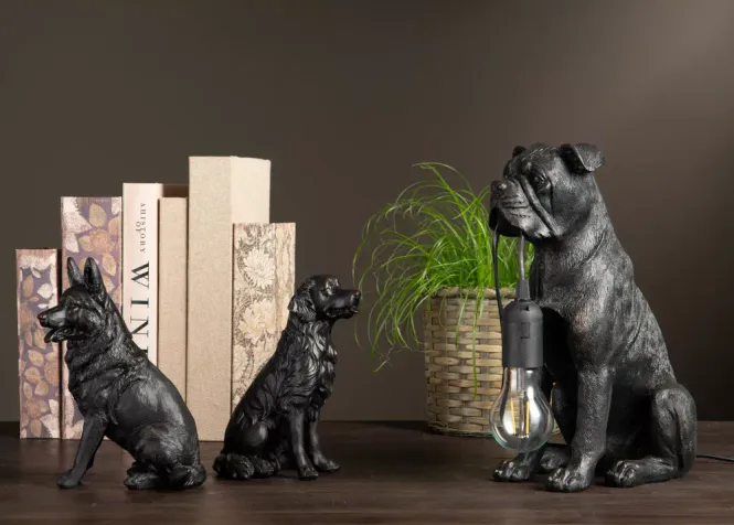 Hovedbilde Hund Golden Svart/Brun Poly 16x11x20cm
