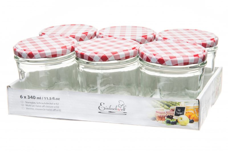 Glasskrukke for mat 6pk, 340ml