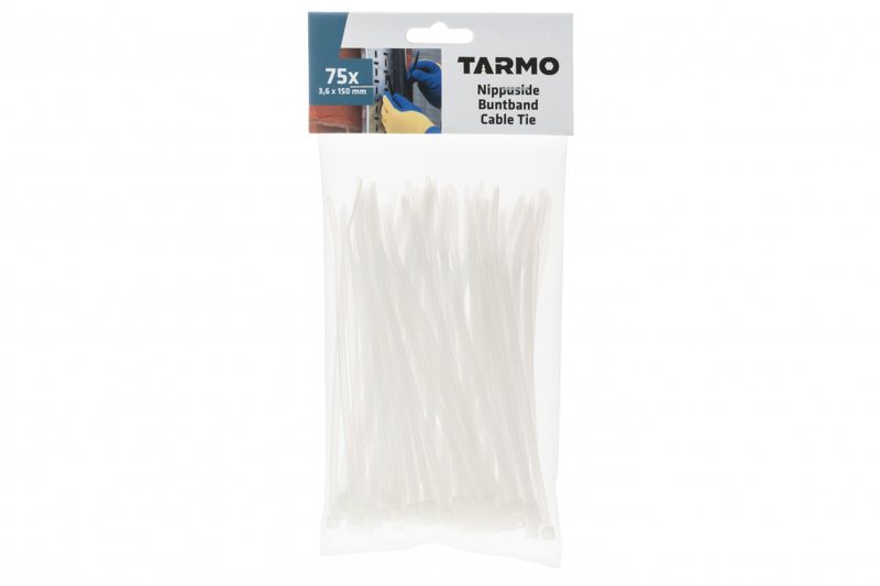Kabelstrips hvit 3.6x150mm, 75stk