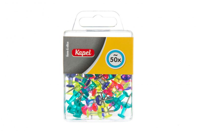 Kartnål transparent ass farger i pk 50stk