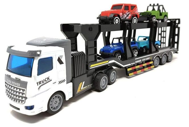 Hovedbilde R/C Biltransporter med lys og 4 biler