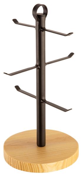 Krusstativ med 6 kroker sort/tre 35cm