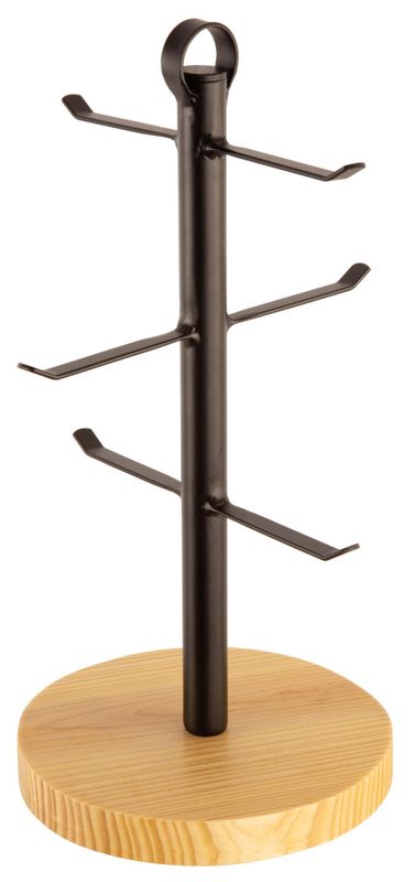 Krusstativ med 6 kroker sort/tre 35cm