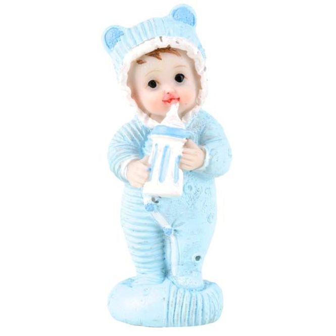 Hovedbilde Baby med flaske Blå 7,5cm