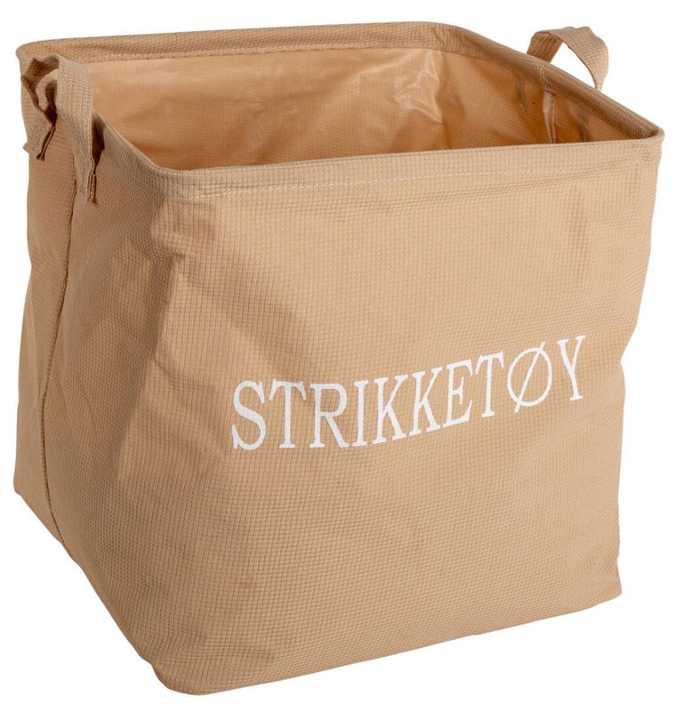 Kurv strikketøy beige 