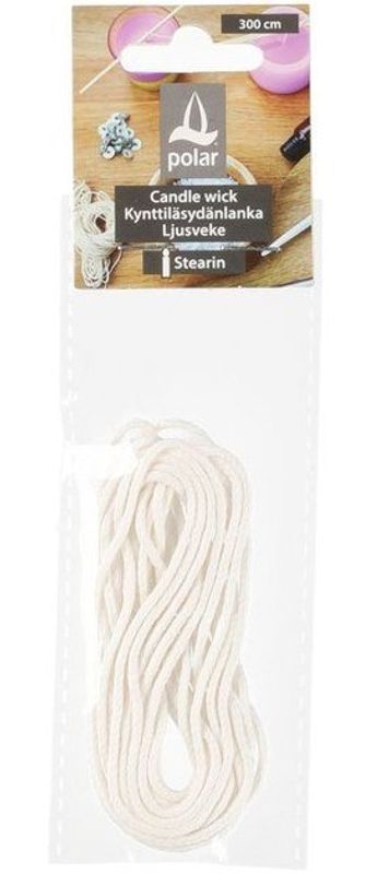 Veke til stearinlys 100% bomull 3m