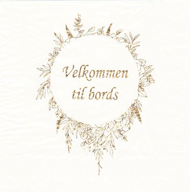 Hovedbilde Serviett lunsj Gull Velkommen 20 stk