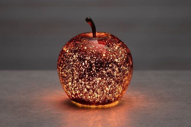 Hovedbilde Glass eple rød LED-lys 16cm