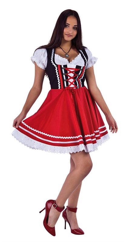 Kostyme Dirndl rød dame 40