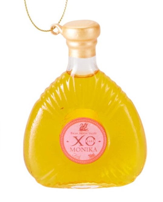 Hovedbilde Juletrekule flaske cognac gul