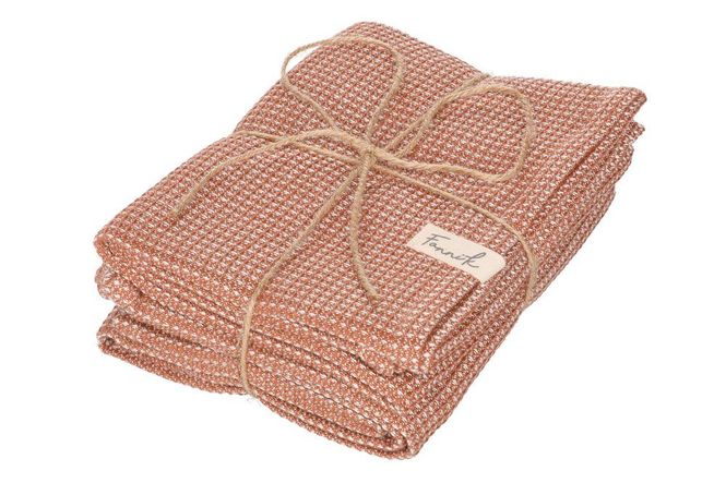 Hovedbilde Kjøkkenhåndkle bambus og bomull 2pk cashew brown