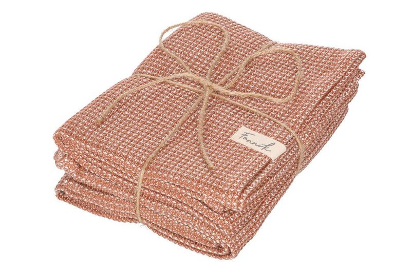 Kjøkkenhåndkle bambus og bomull 2pk cashew brown