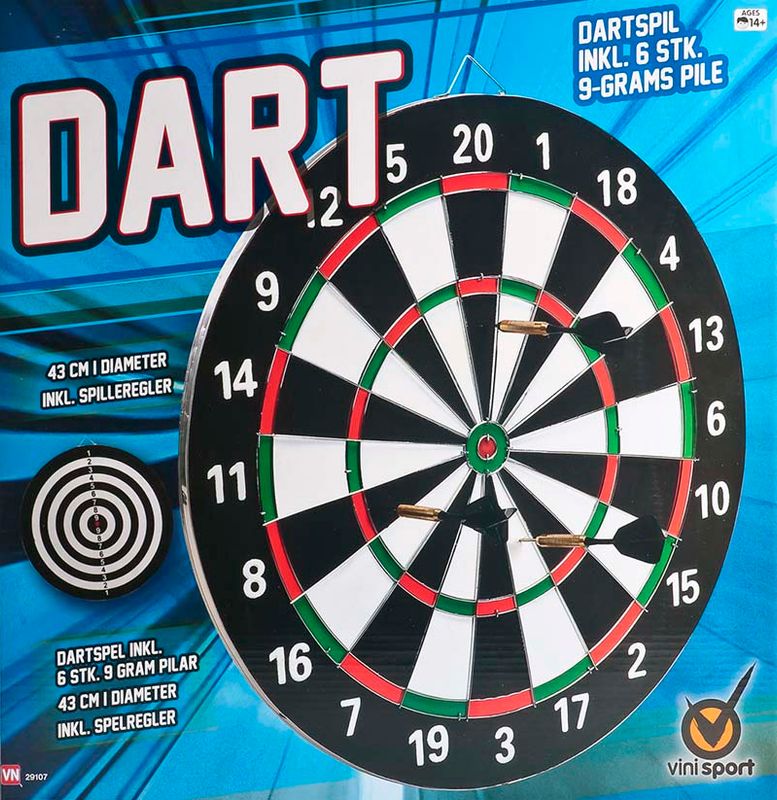 Dart med 6 piler Ø43cm