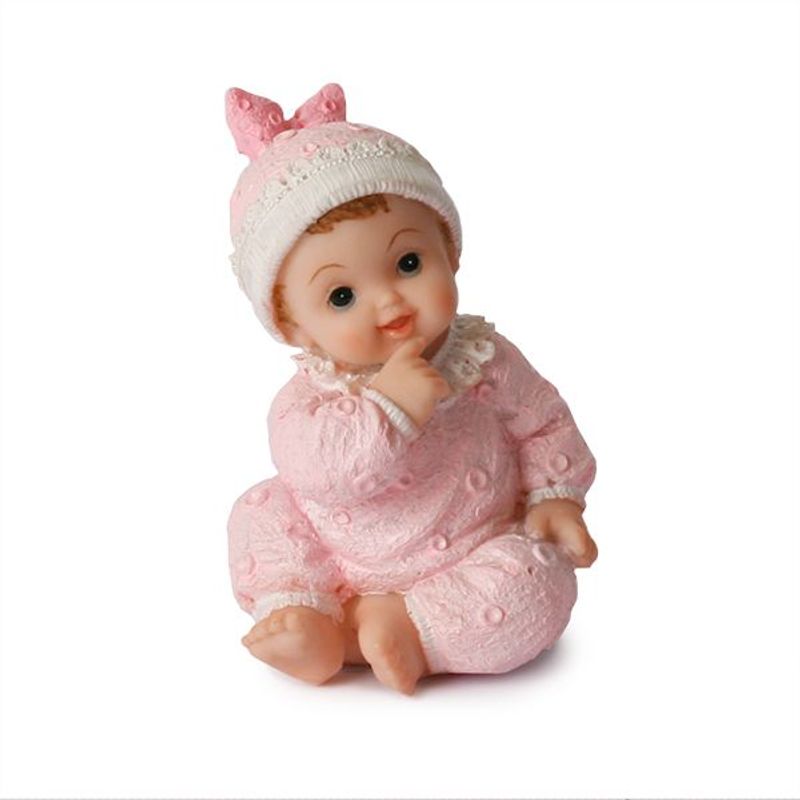 Baby sittende Rosa 8cm
