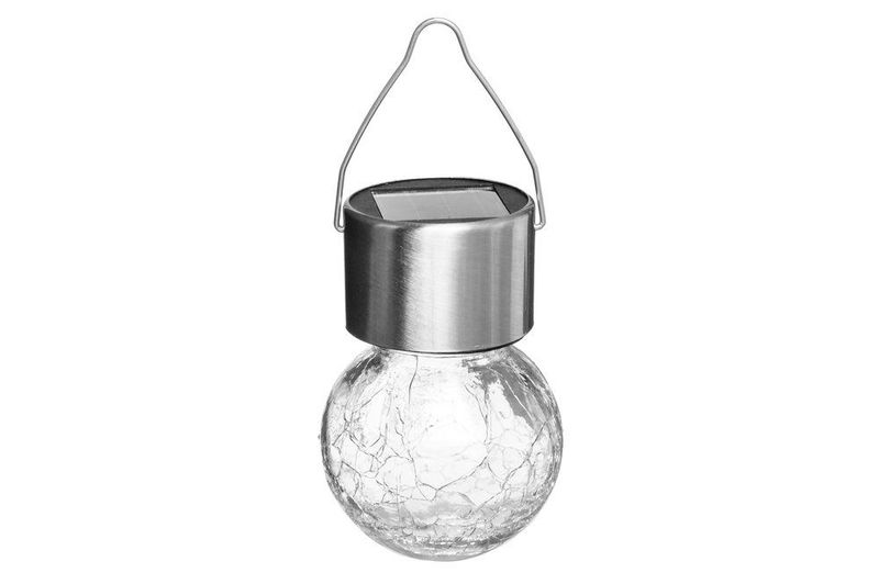Solcellelys Glasskule krakkelert heng