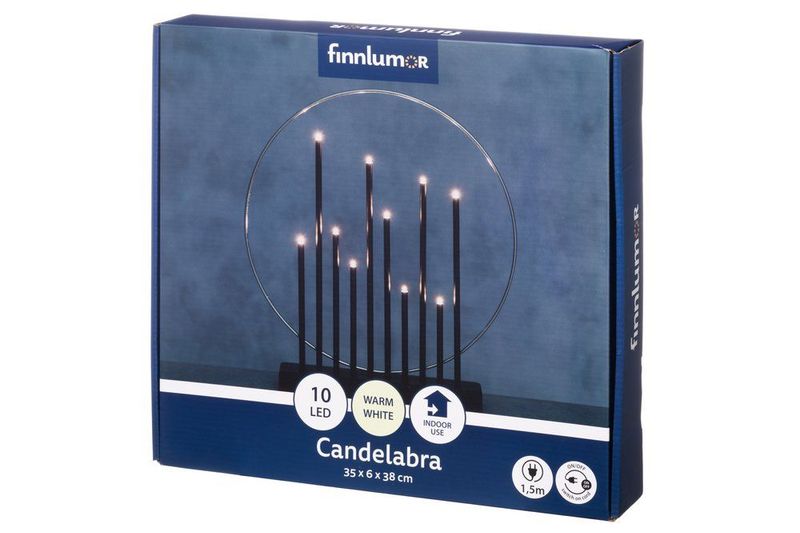 Lysestake Advent 10 armet sort metall