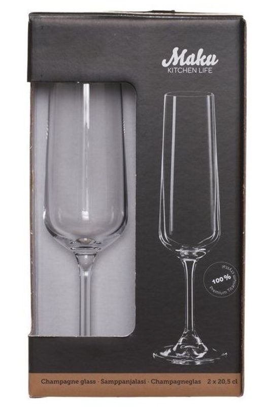 Maku Champagneglass i krystall 20.5cl 2pk