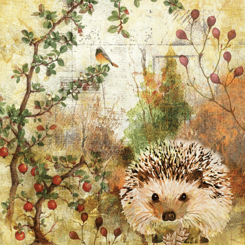 Kaffe servietter Autumn Hedgehog