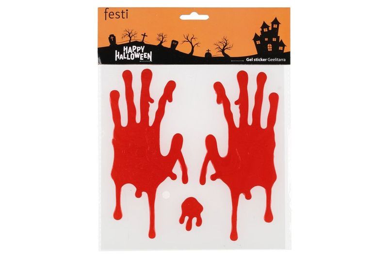 Halloween vindusdekor blodige hender
