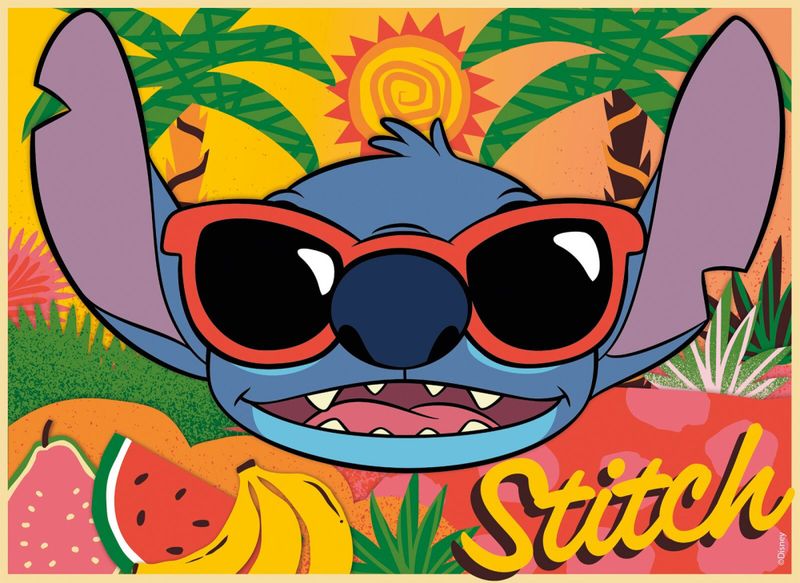 Stitch 2 i 1 puslespill 4x48 brikker 35x25cm