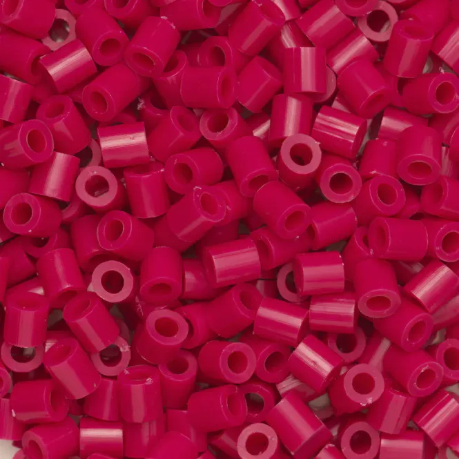 Hovedbilde Rørperler Midi 1000 stk. bringebærrød