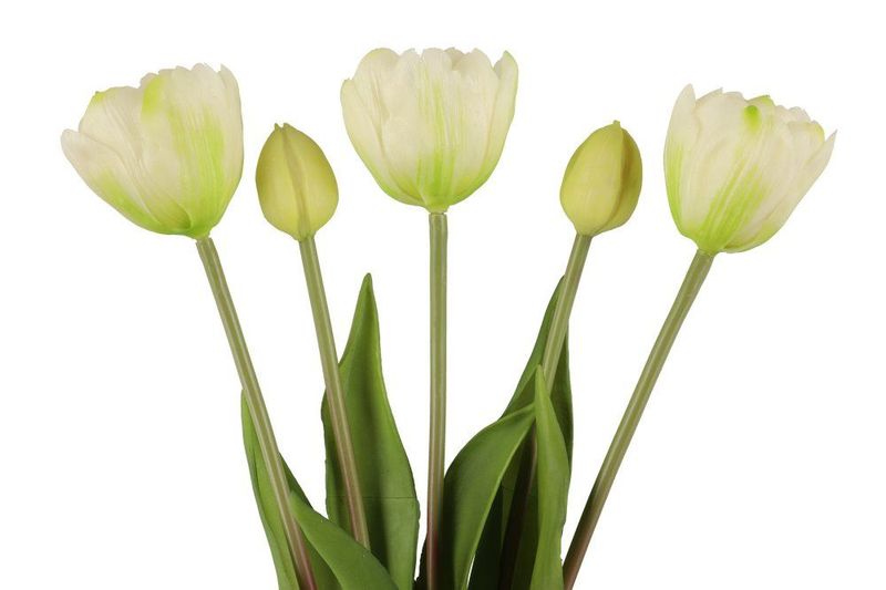 Tulipan bukett 39cm 2ass hvit/rosa