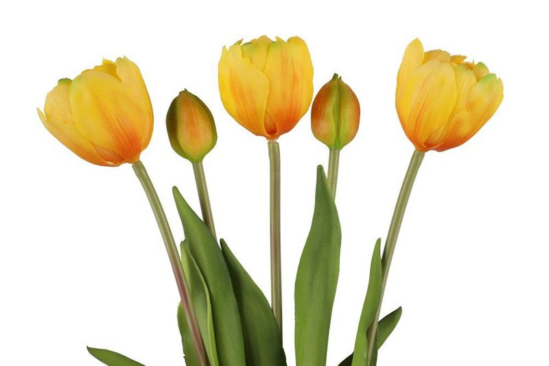 Tulipan bukett 39cm 2ass gul/oransje