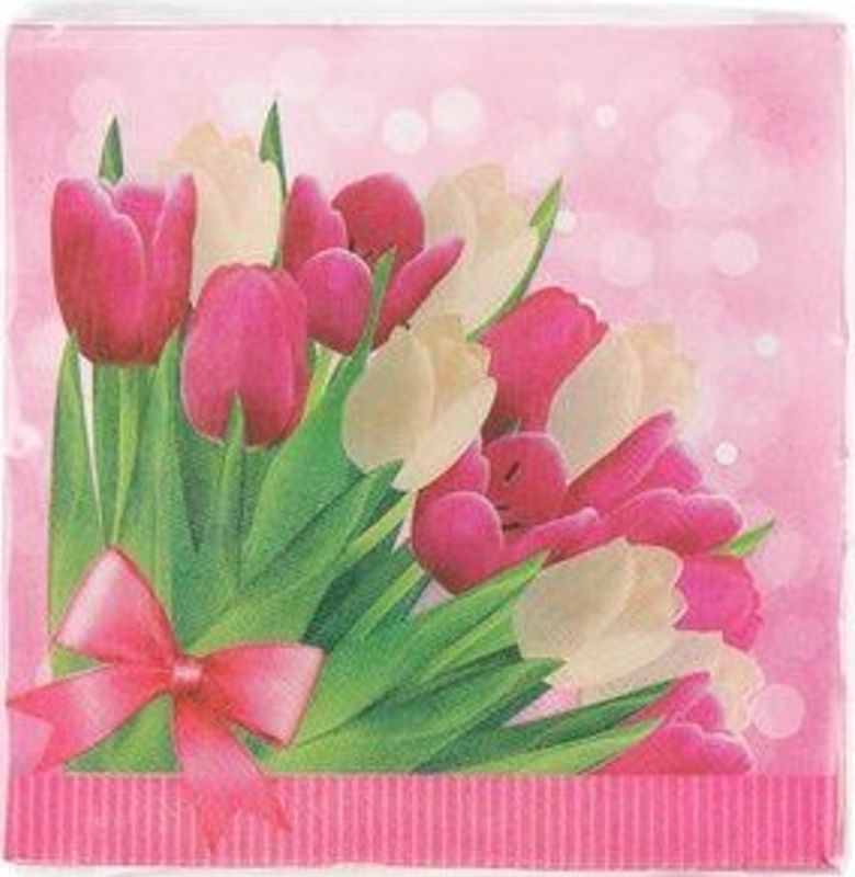 Lunsj servietter blomster 6ass