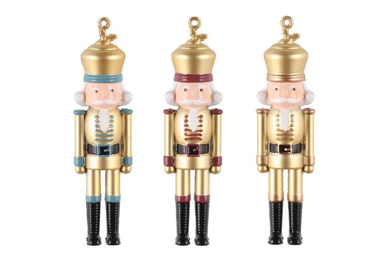 Juletrekule nøtteknekker H: 11cm, 3pk, ass farger