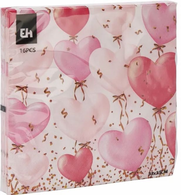 Hovedbilde Servietter hjerter