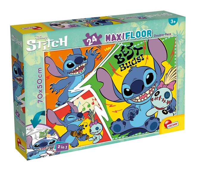 Hovedbilde Stitch 2 i 1 maxi puslespill med 24 brikker