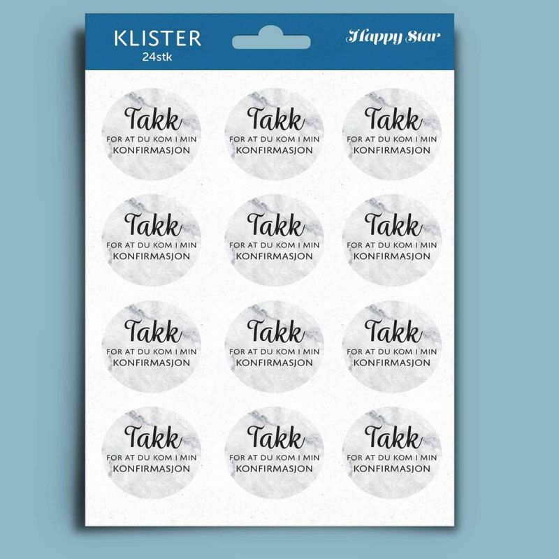 Stickers 24stk - Konfirmasjon 